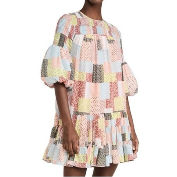 Cinq à Sept Patchwork Billowed Sleeve Rika Dress - Size 4 - NWT - Picture 2 of 10